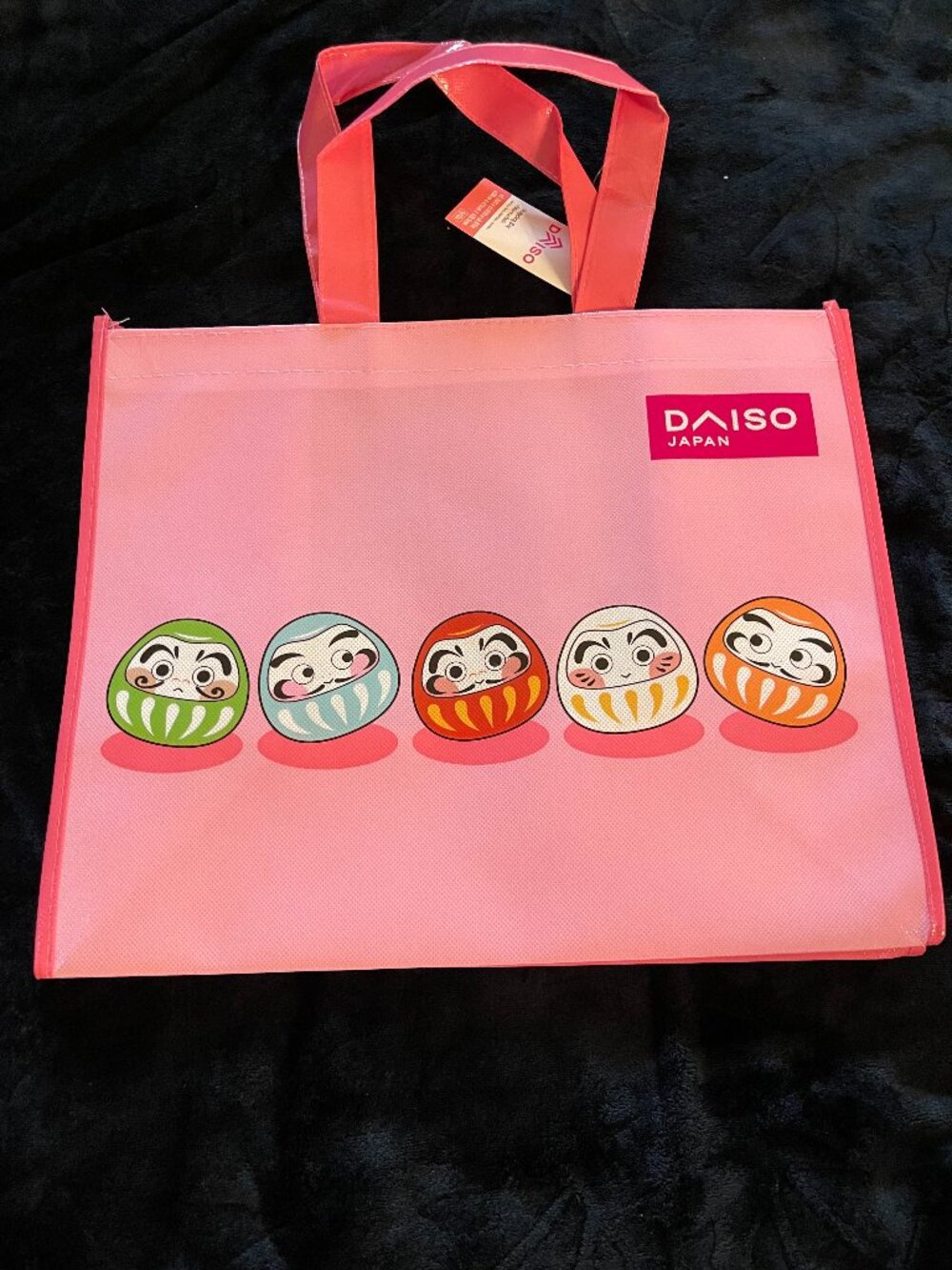 Daiso Pink Daruma Tote – Kawaii Japan Bag